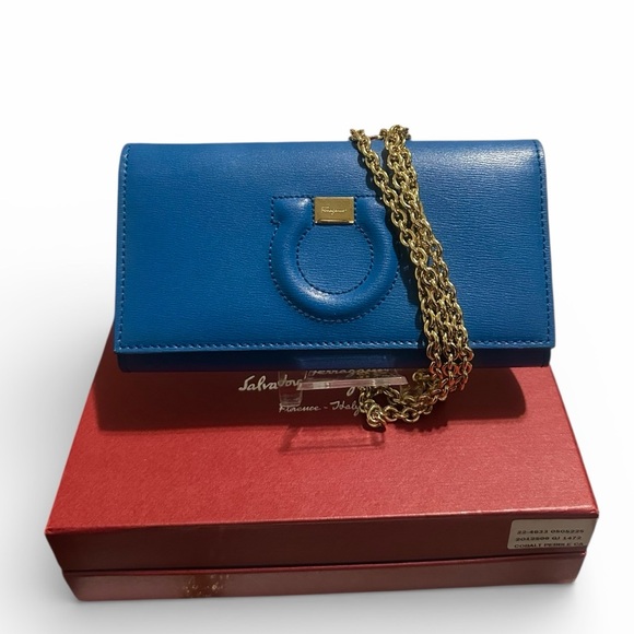 Salvatore Ferragamo Handbags - SALVATORE FERRAGAMO Cobalt Blue Wallet on Chain - NEW!